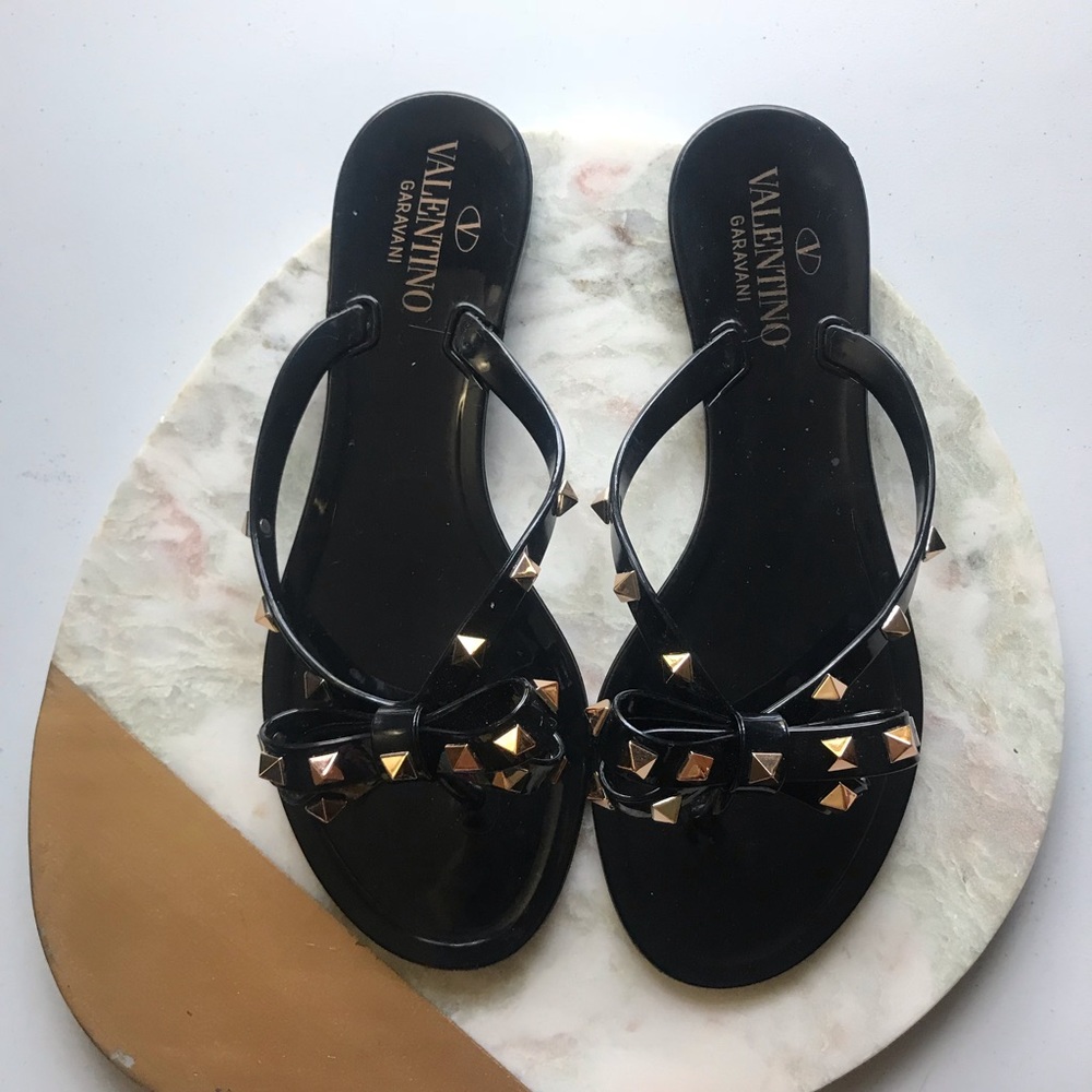 Valentino Rockstud Jelly Flops